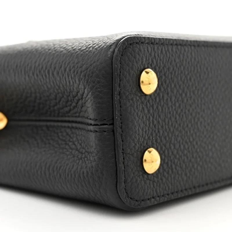 LOUIS VUITTON EMBELLISHED FLOWER CROWN CAPUCINES BB BLACK TAURILLON LEATHER GOLD HARDWARE - Image 5