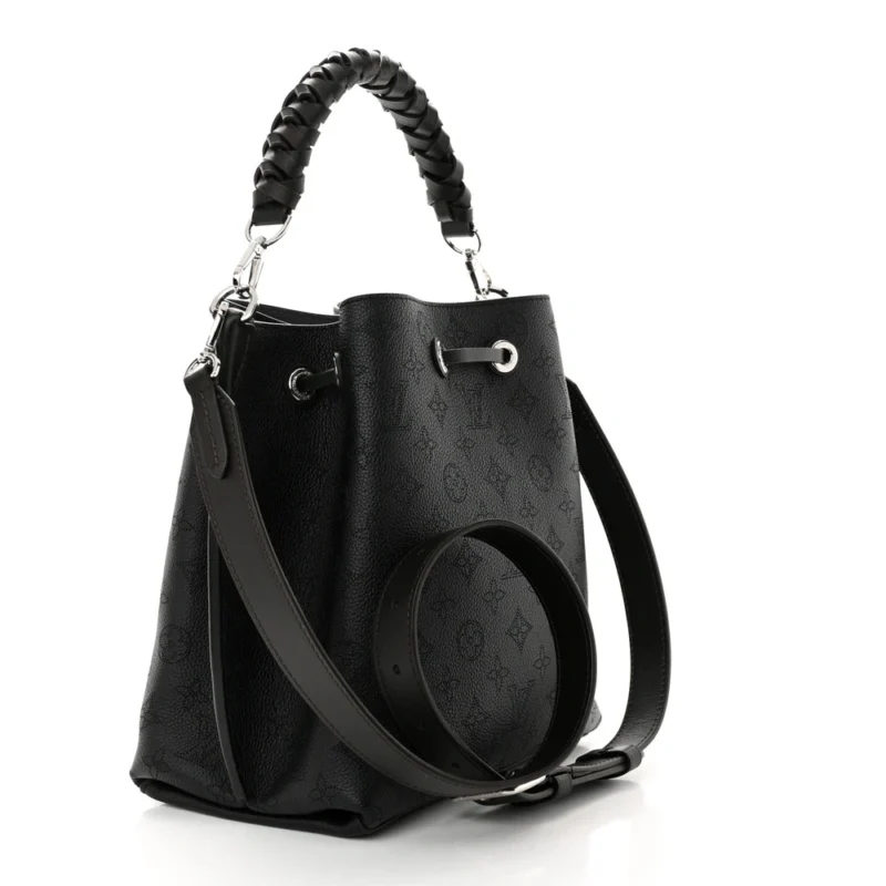 LOUIS VUITTON MURIA MM BLACK MAHINA LEATHER SILVER HARDWARE - Image 3
