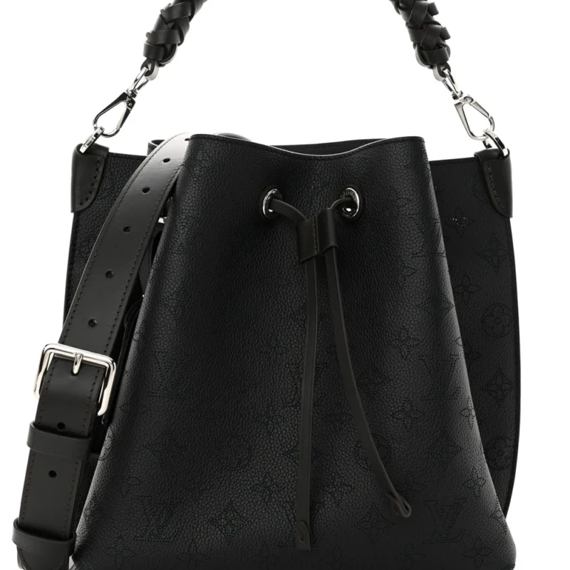 LOUIS VUITTON MURIA MM BLACK MAHINA LEATHER SILVER HARDWARE - Image 8