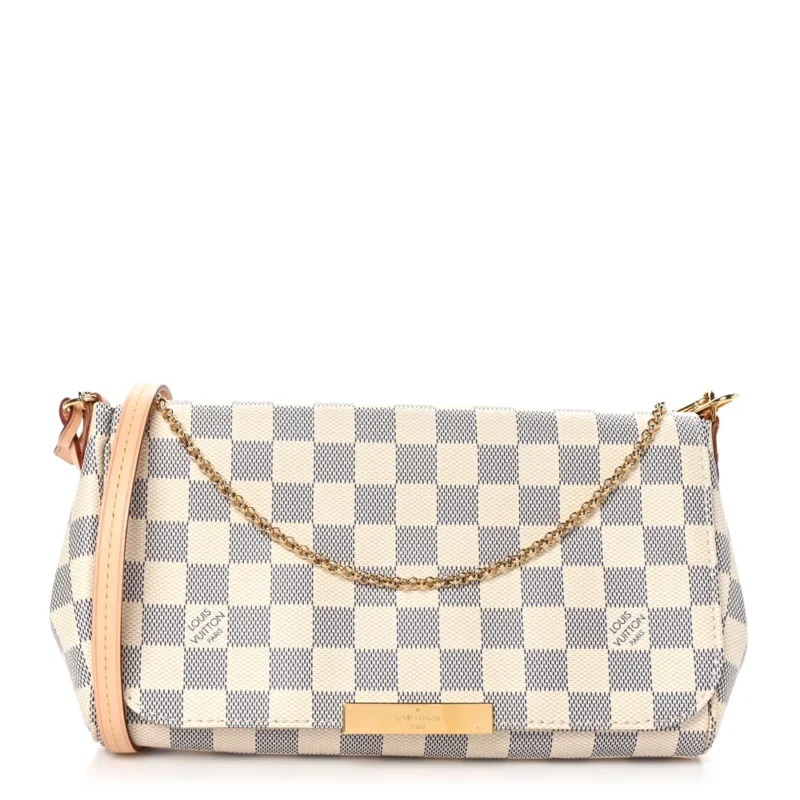 LOUIS VUITTON FAVORITE MM DAMIER AZUR CANVAS GOLD HARDWARE