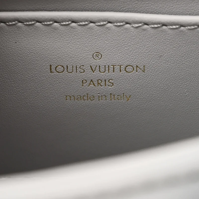 LOUIS VUITTON MALLETAGE TOP HANDLE GO-14 MM ECUME GREY LAMBSKIN LEATHER GOLD HARDWARE - Image 2