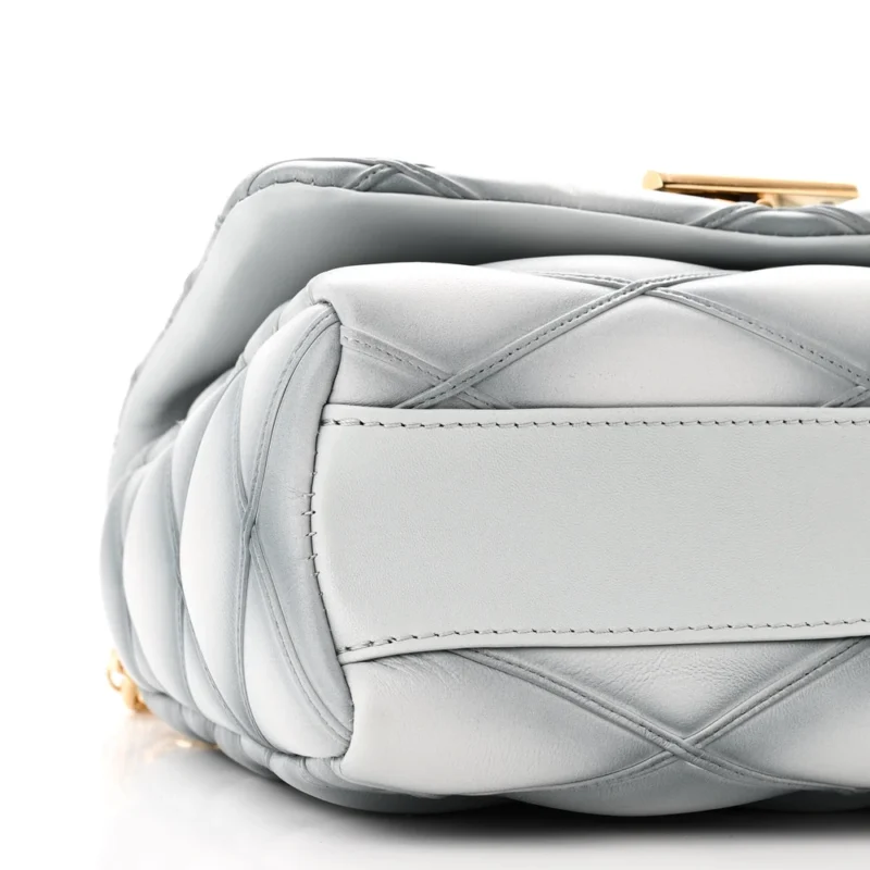LOUIS VUITTON MALLETAGE TOP HANDLE GO-14 MM ECUME GREY LAMBSKIN LEATHER GOLD HARDWARE - Image 4