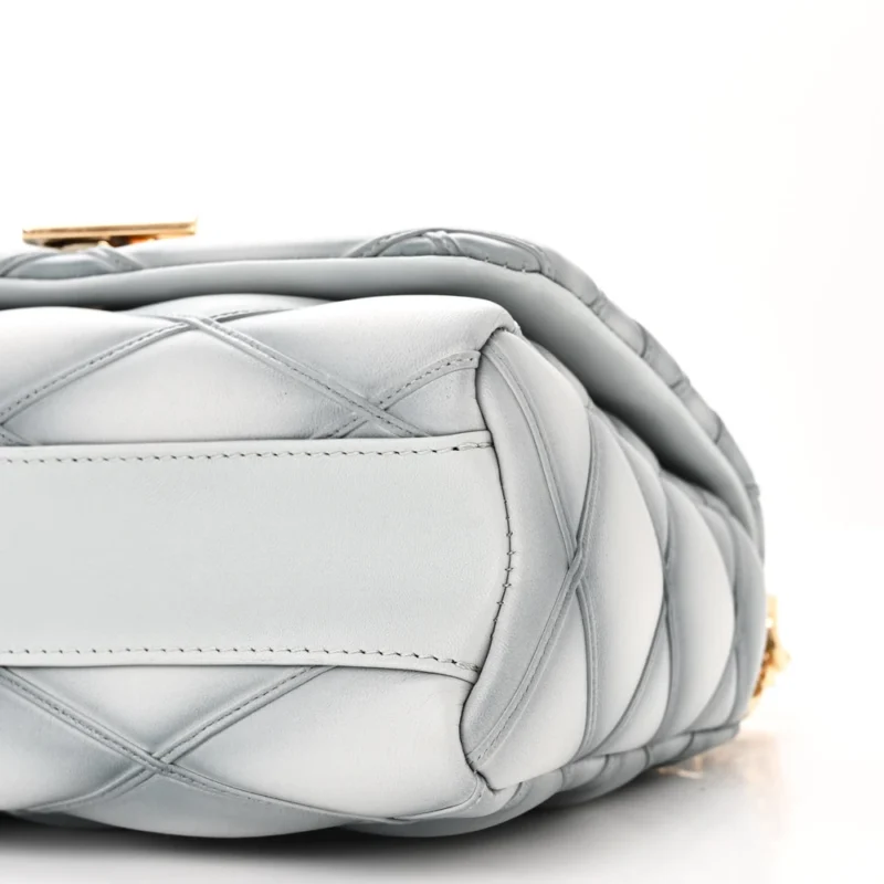 LOUIS VUITTON MALLETAGE TOP HANDLE GO-14 MM ECUME GREY LAMBSKIN LEATHER GOLD HARDWARE - Image 5