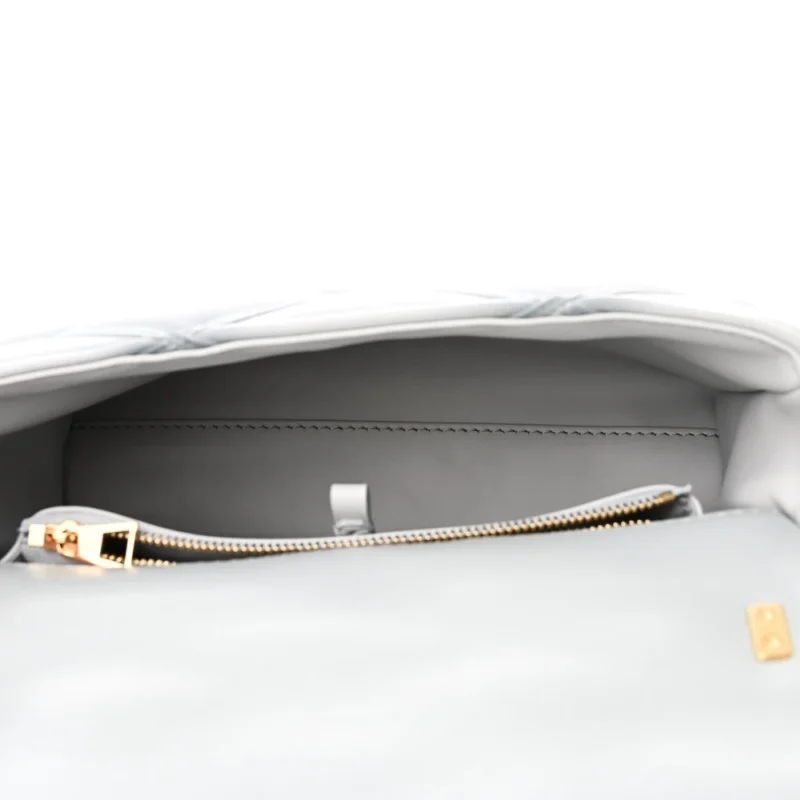 LOUIS VUITTON MALLETAGE TOP HANDLE GO-14 MM ECUME GREY LAMBSKIN LEATHER GOLD HARDWARE - Image 7