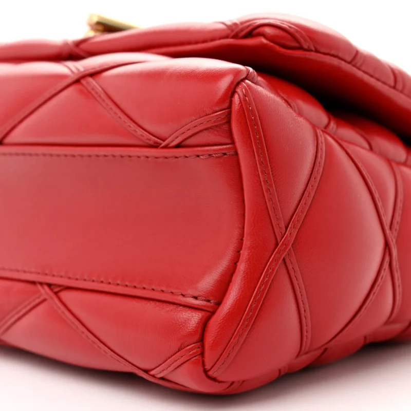 LOUIS VUITTON MALLETAGE TOP HANDLE GO-14 MM ROUGE LAMBSKIN LEATHER GOLD HARDWARE - Image 5