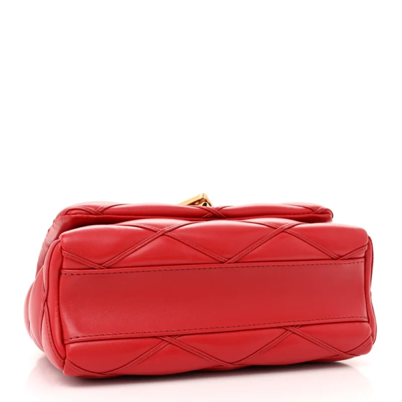 LOUIS VUITTON MALLETAGE TOP HANDLE GO-14 MM ROUGE LAMBSKIN LEATHER GOLD HARDWARE - Image 6