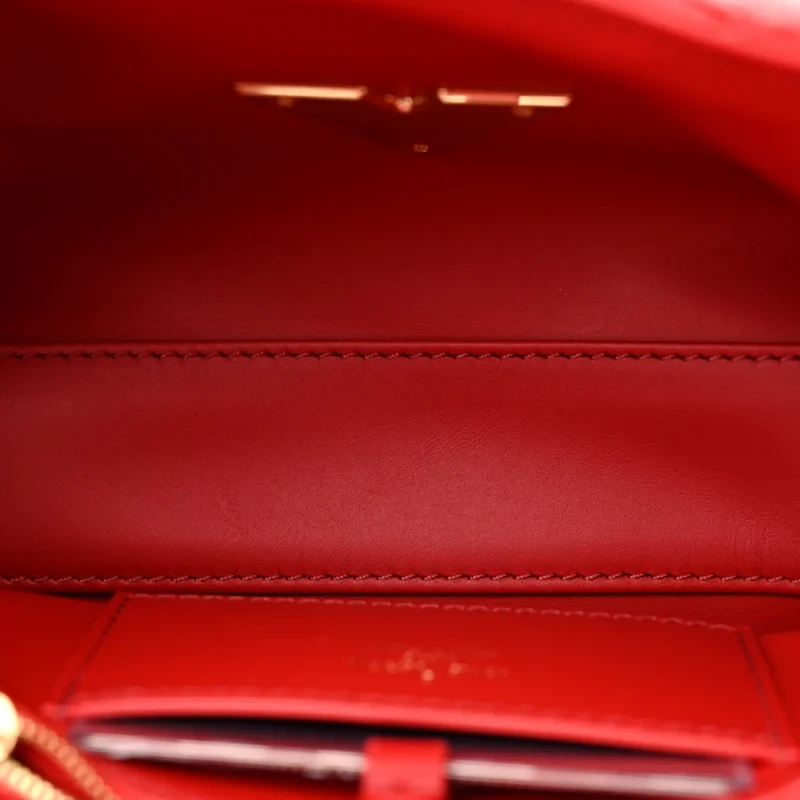 LOUIS VUITTON MALLETAGE TOP HANDLE GO-14 MM ROUGE LAMBSKIN LEATHER GOLD HARDWARE - Image 7