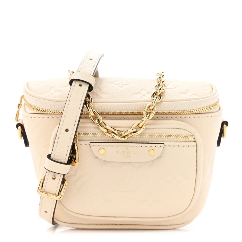 LOUIS VUITTON MINI BUMBAG CREAM EMPREINTE LEATHER GOLD HARDWARE
