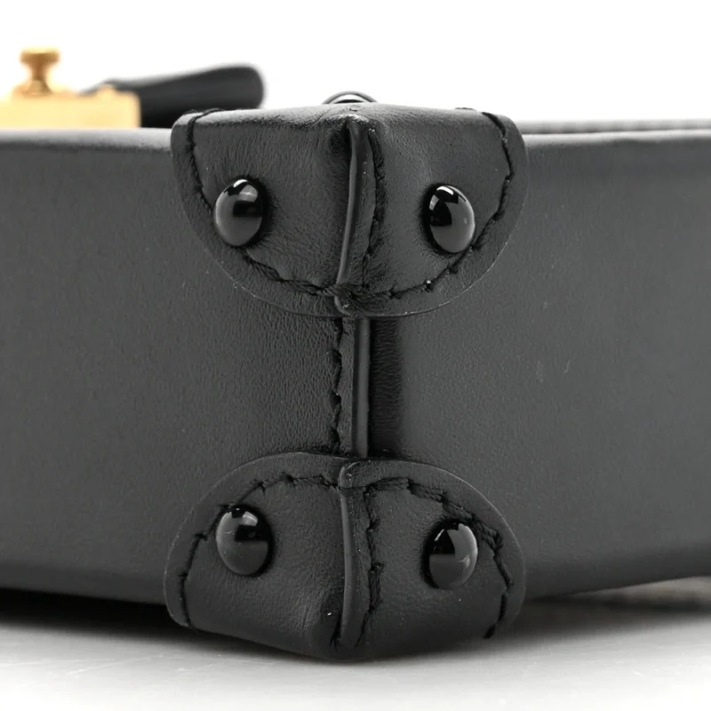 LOUIS VUITTON POCHETTE TRUNK VERTICALE BLACK MONOGRAM CANVAS BRASS HARDWARE - Image 4
