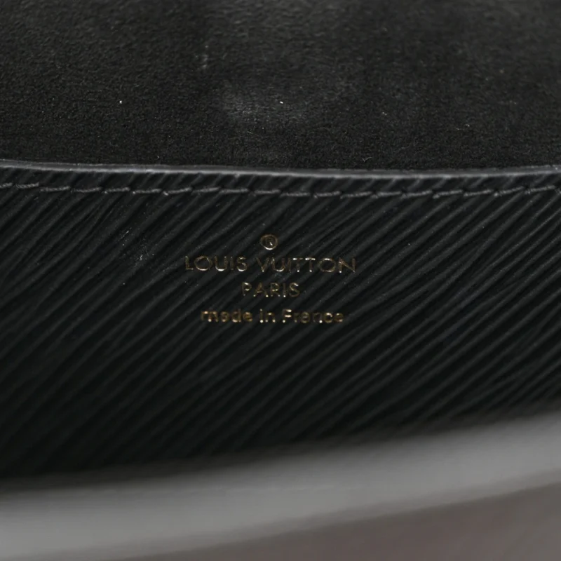 LOUIS VUITTON TWIST MM MONOGRAM FLOWER CHAIN SHOULDER BAG BLACK EPI LEATHER BRASS HARDWARE - Image 2