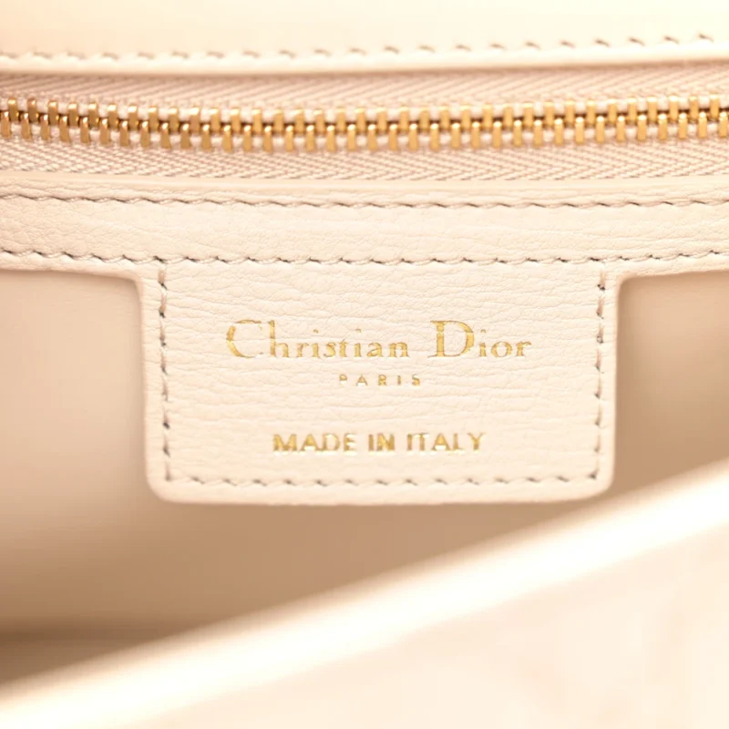 DIOR MEDIUM CARO BAG BEIGE SUPPLE CANNAGE CALFSKIN LEATHER GOLD HARDWARE - Image 2