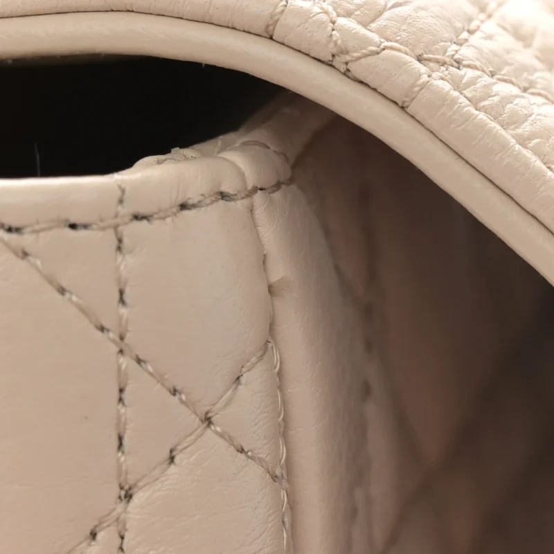 DIOR MEDIUM CARO BAG BEIGE SUPPLE CANNAGE CALFSKIN LEATHER GOLD HARDWARE - Image 9