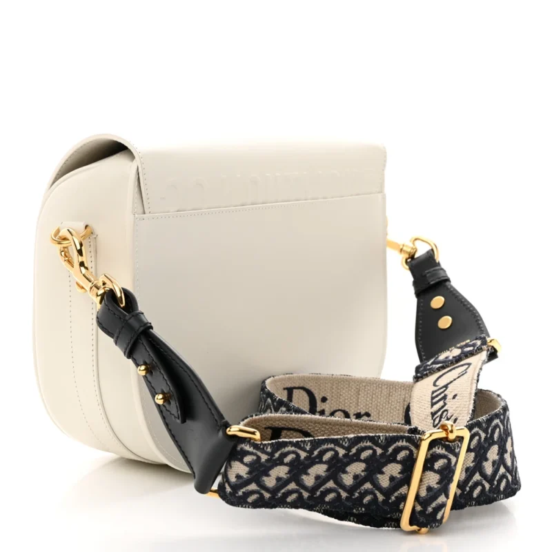 DIOR LARGE BOBBY BAG WHITE BOX CALFSKIN LEATHER GOLD HARDWARE - Image 3