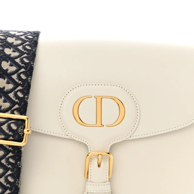 DIOR LARGE BOBBY BAG WHITE BOX CALFSKIN LEATHER GOLD HARDWARE - Image 8