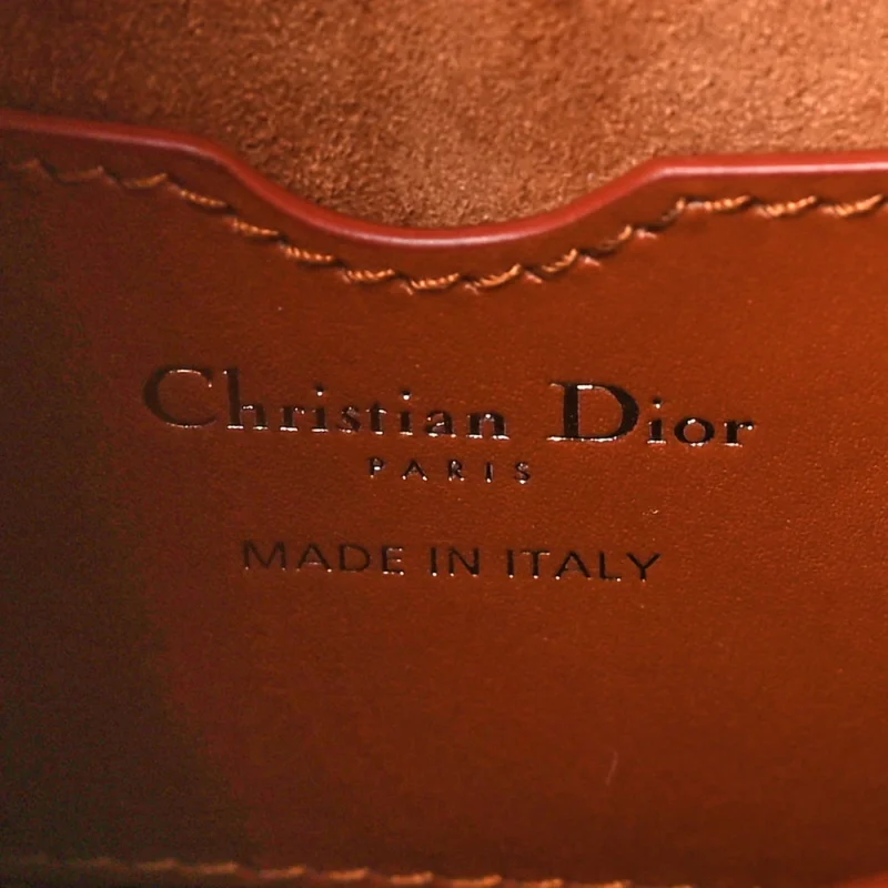 DIOR MEDIUM BOBBY FLAP BAG DARK TAN BOX CALFSKIN LEATHER GOLD HARDWARE - Image 2