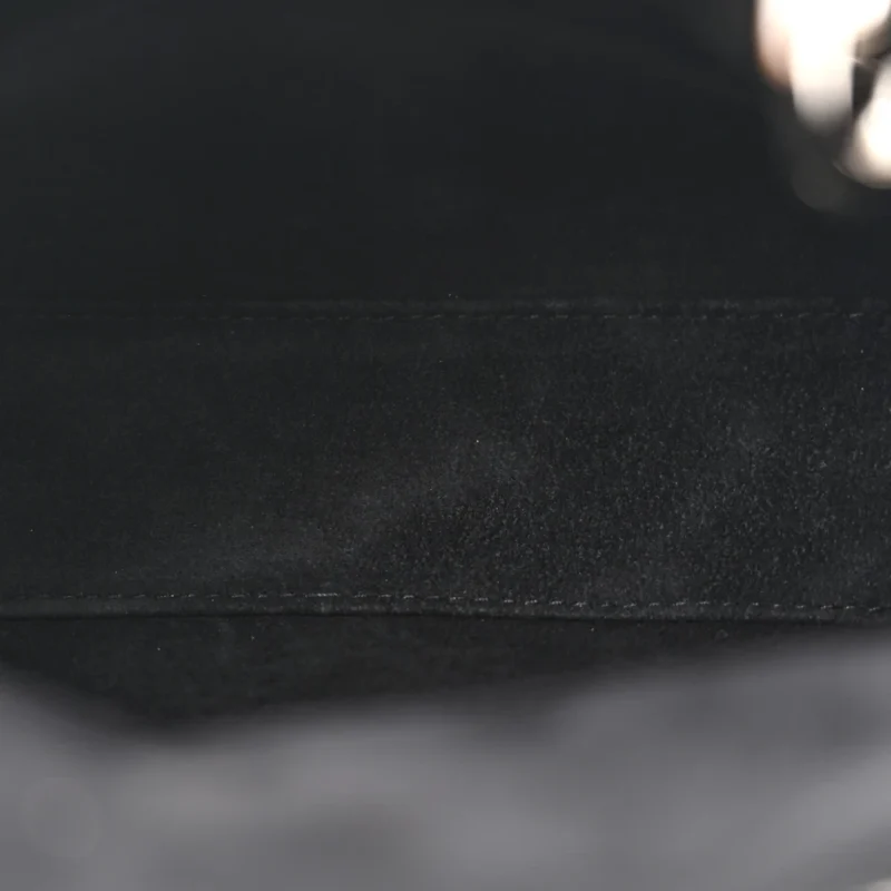 DIOR MINI LADY DIOR BLACK CANNAGE LAMBSKIN LEATHER SILVER HARDWARE - Image 7