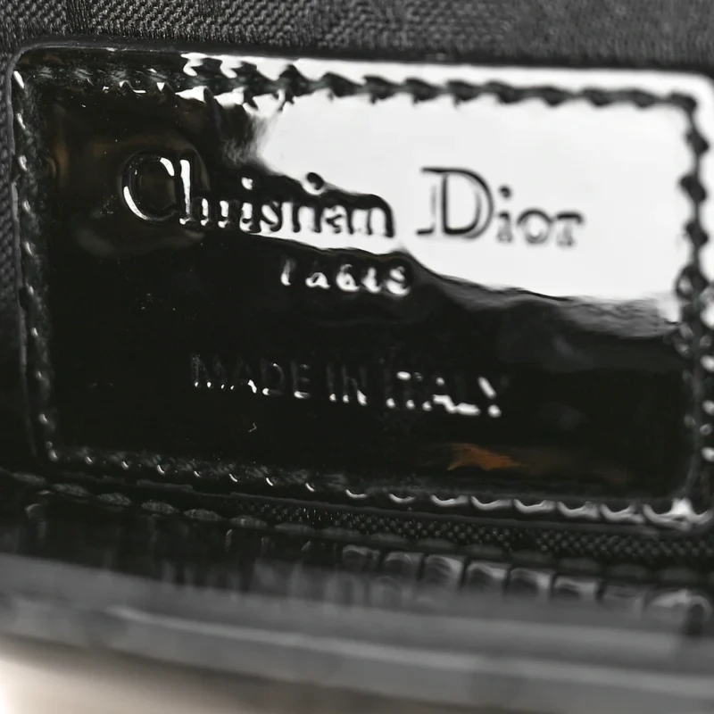 DIOR MINI LADY DIOR BLACK PATENT CANNAGE CALFSKIN LEATHER GOLD HARDWARE - Image 2