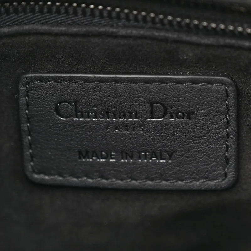DIOR MEDIUM LADY DIOR BLACK ULTRA MATTE CANNAGE CALFSKIN LEATHER MATTE BLACK HARDWARE - Image 2