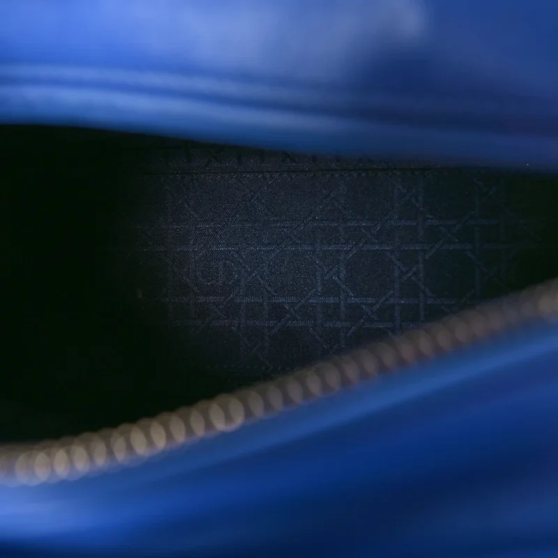 DIOR MEDIUM LADY DIOR BAG HORIZON BLUE CANNAGE LAMBSKIN LEATHER SILVER HARDWARE - Image 7