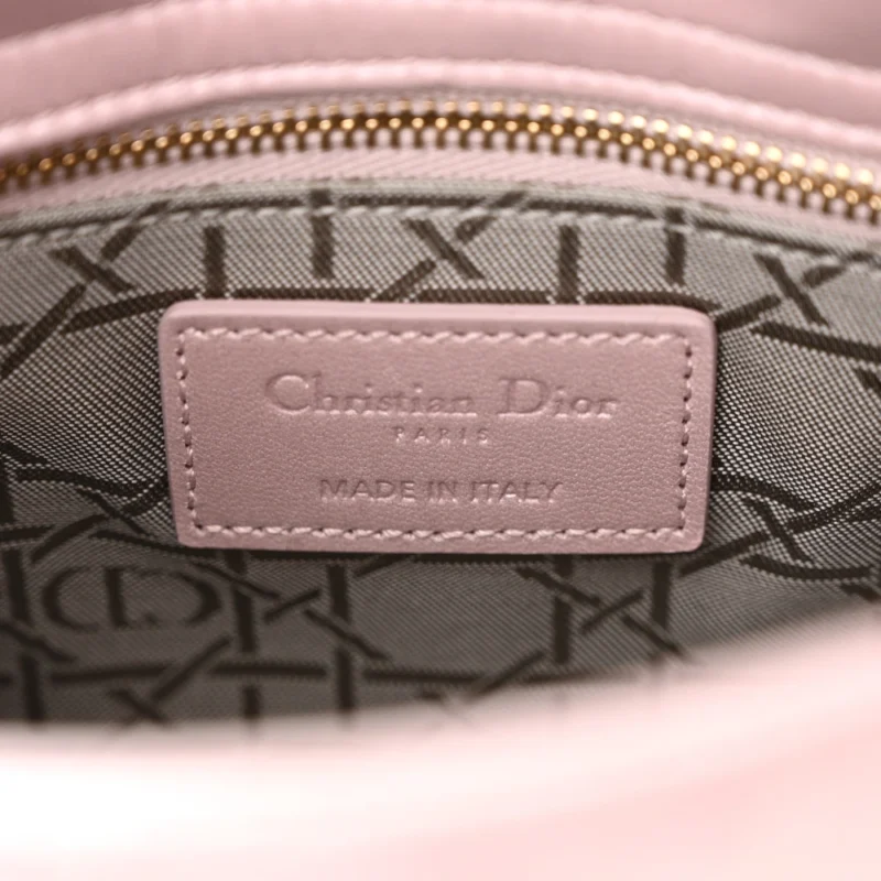 DIOR MINI LADY DIOR LOTUS METALLIC CANNAGE LAMBSKIN LEATHER LIGHT GOLD HARDWARE - Image 2