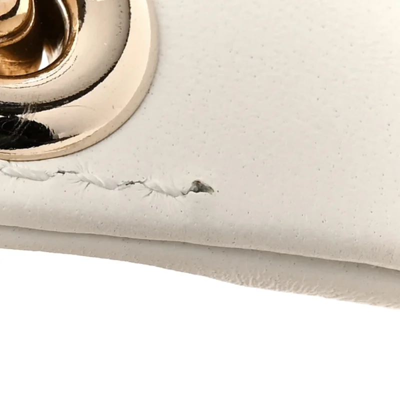 DIOR MINI LADY DIOR WHITE CANNAGE LAMBSKIN LEATHER GOLD HARDWARE - Image 9