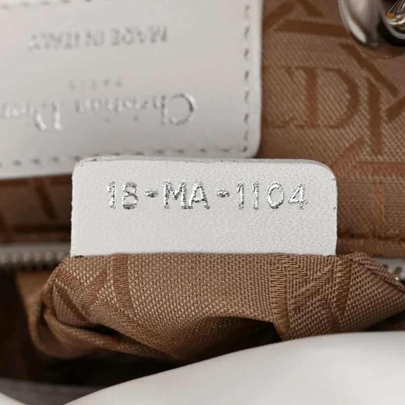 DIOR MINI LADY DIOR WHITE LAMBSKIN CANNAGE LEATHER SILVER HARDWARE - Image 10