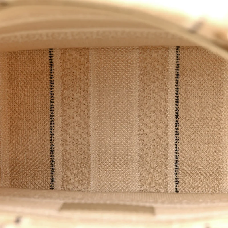 DIOR MEDIUM STRIPES LADY D-LITE BEIGE EMBROIDERED CANVAS GOLD HARDWARE - Image 7