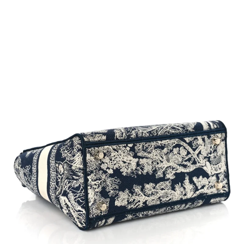 DIOR MEDIUM TOILE DE JOUY LADY D-LITE BLUE EMBROIDERED CANVAS GOLD HARDWARE - Image 6