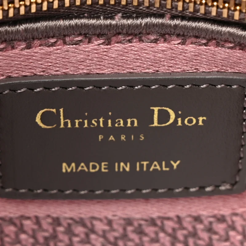 DIOR MINI TOILE DE JOUY LADY D-LITE GREY/PINK EMBROIDERED CANVAS GOLD HARDWARE - Image 2
