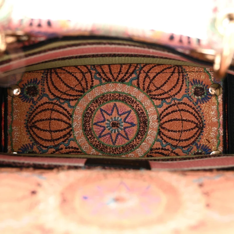 DIOR MEDIUM LADY D-LITE MULTICOLOR EMBROIDERED CANVAS GOLD HARDWARE - Image 7