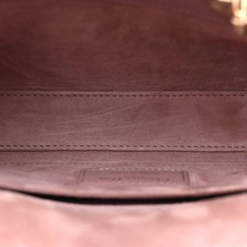 DIOR SMALL LADY D-JOY PEONY PINK CANNAGE LAMBSKIN LEATHER GOLD HARDWARE - Image 7