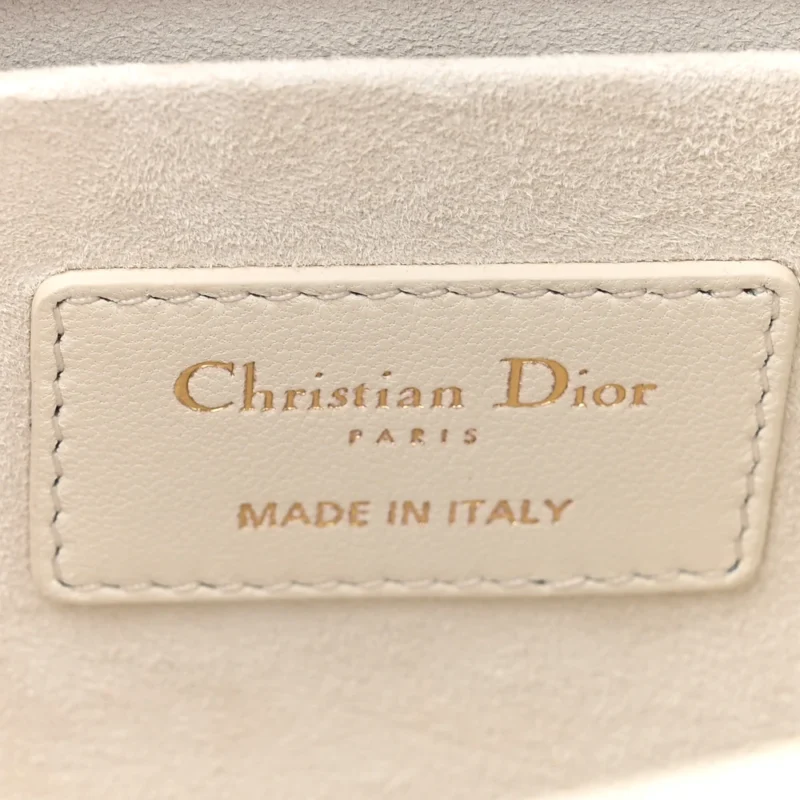 DIOR MEDIUM LADY D-JOY WHITE ORNAMENTAL EMBROIDERED CALFSKIN LEATHER GOLD HARDWARE - Image 2