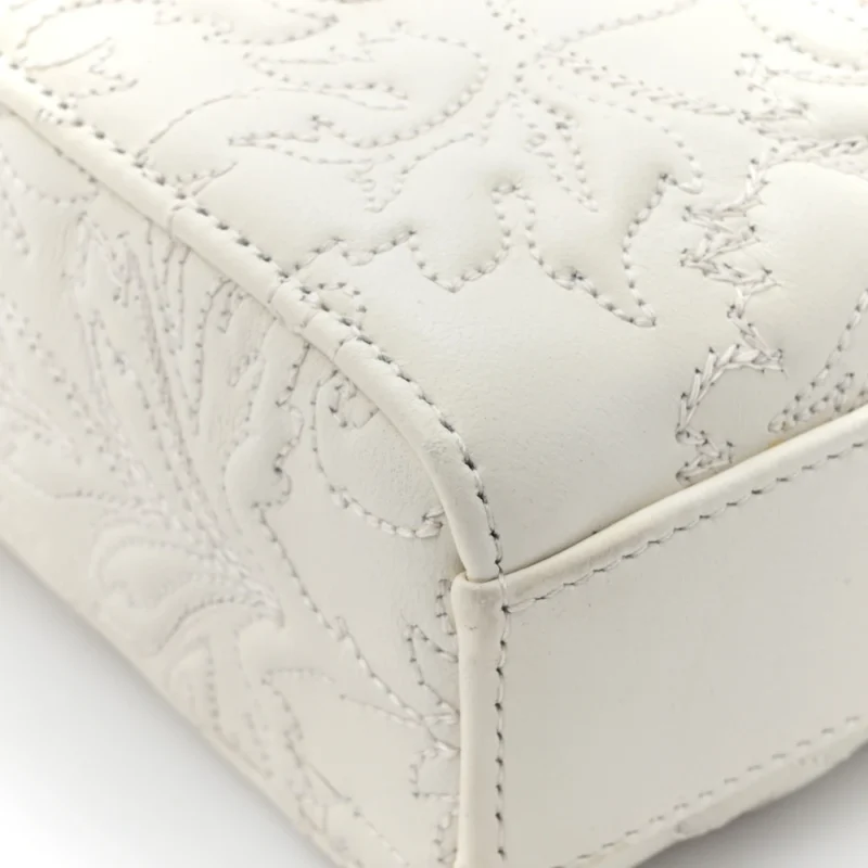 DIOR MEDIUM LADY D-JOY WHITE ORNAMENTAL EMBROIDERED CALFSKIN LEATHER GOLD HARDWARE - Image 6