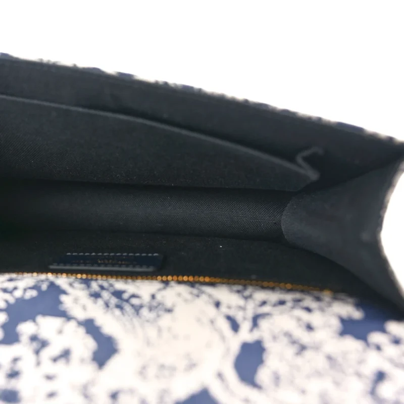 DIOR MEDIUM MONTAIGNE 30 TOILE DE JOUY FLAP BAG BLUE REVERSE CANVAS GOLD HARDWARE - Image 7