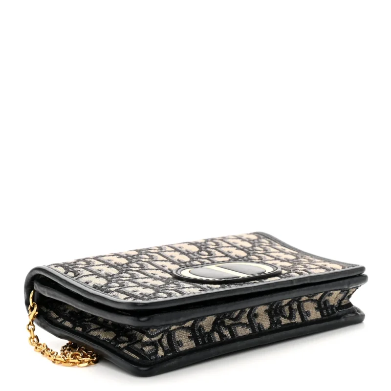 DIOR MONTAIGNE 30 2-IN-1 POUCH BLUE DIOR OBLIQUE CANVAS GOLD HARDWARE - Image 6