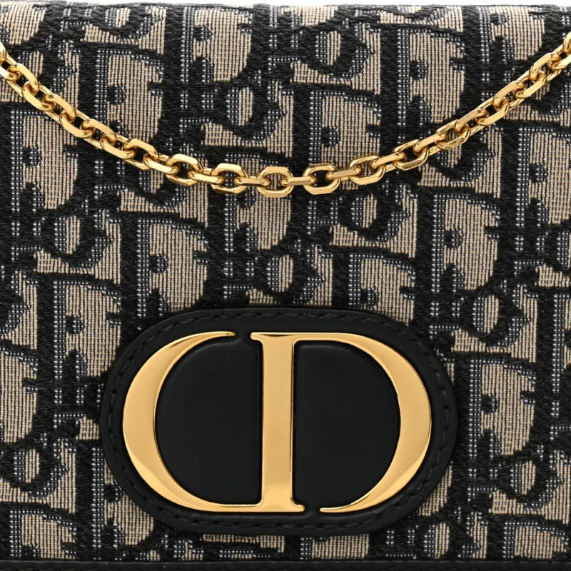 DIOR MONTAIGNE 30 2-IN-1 POUCH BLUE DIOR OBLIQUE CANVAS GOLD HARDWARE - Image 8