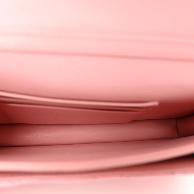 DIOR MINI MY DIOR TOP HANDLE CLUTCH ANTIQUE PINK CANNAGE LAMBSKIN LEATHER GOLD HARDWARE - Image 7