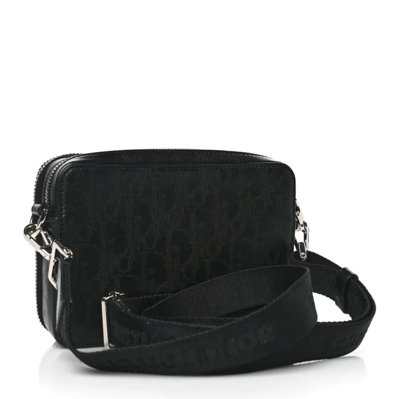 DIOR SMALL MESSENGER BLACK MULTICOLOR GALAXY PERFORATED OBLIQUE CALFSKIN LEATHER SILVER HARDWARE - Image 3