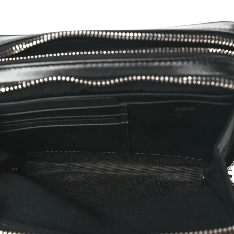 DIOR SMALL MESSENGER BLACK MULTICOLOR GALAXY PERFORATED OBLIQUE CALFSKIN LEATHER SILVER HARDWARE - Image 8