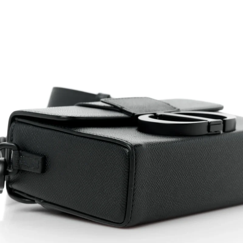 DIOR MONTAIGNE 30 BOX BAG BLACK ULTRA MATTE GRAINED CALFSKIN LEATHER MATTE BLACK HARDWARE - Image 4