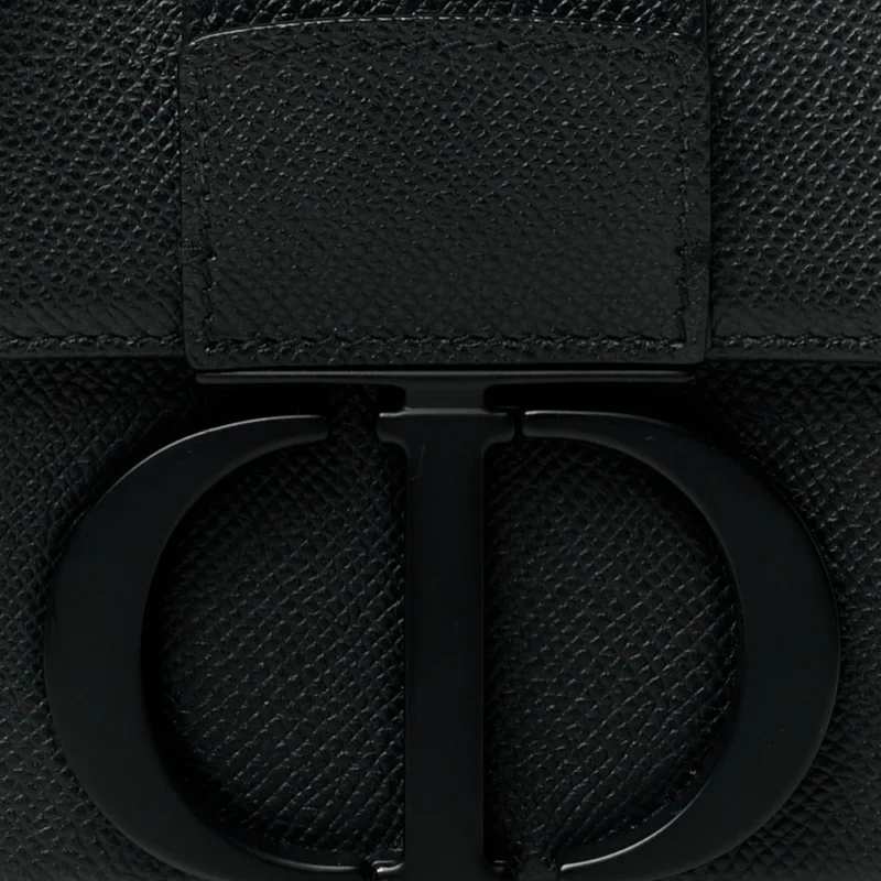 DIOR MONTAIGNE 30 BOX BAG BLACK ULTRA MATTE GRAINED CALFSKIN LEATHER MATTE BLACK HARDWARE - Image 9