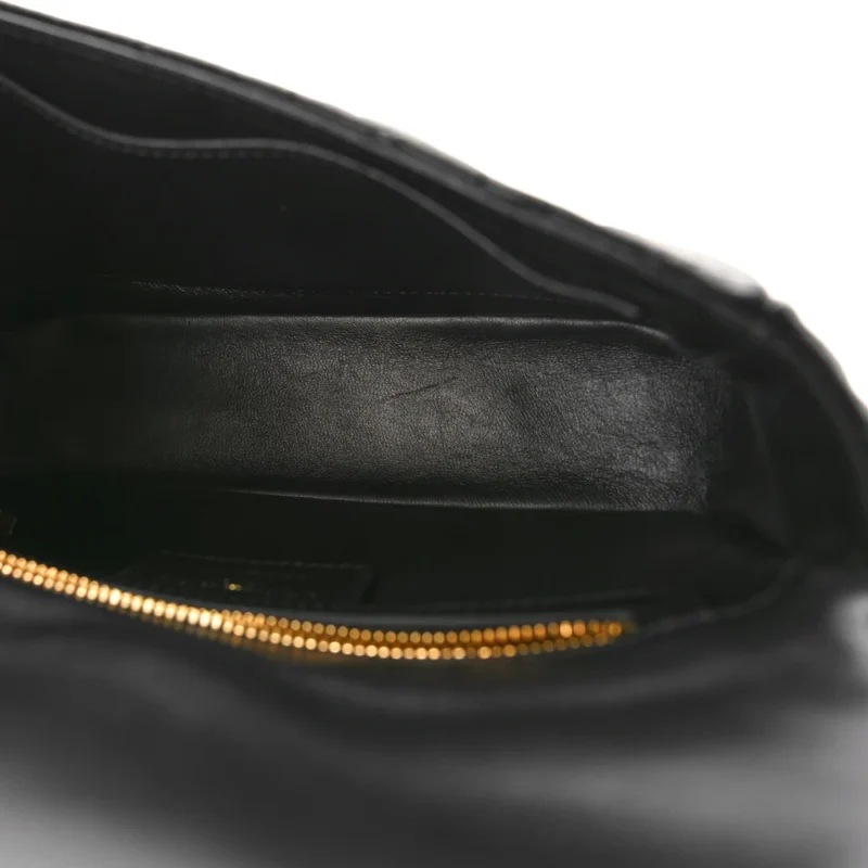 DIOR SMALL CARO BAG BLACK CANNAGE CALFSKIN LEATHER GOLD HARDWARE - Image 8