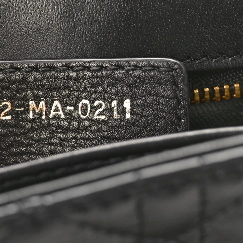 DIOR SMALL CARO BAG BLACK CANNAGE CALFSKIN LEATHER GOLD HARDWARE - Image 9