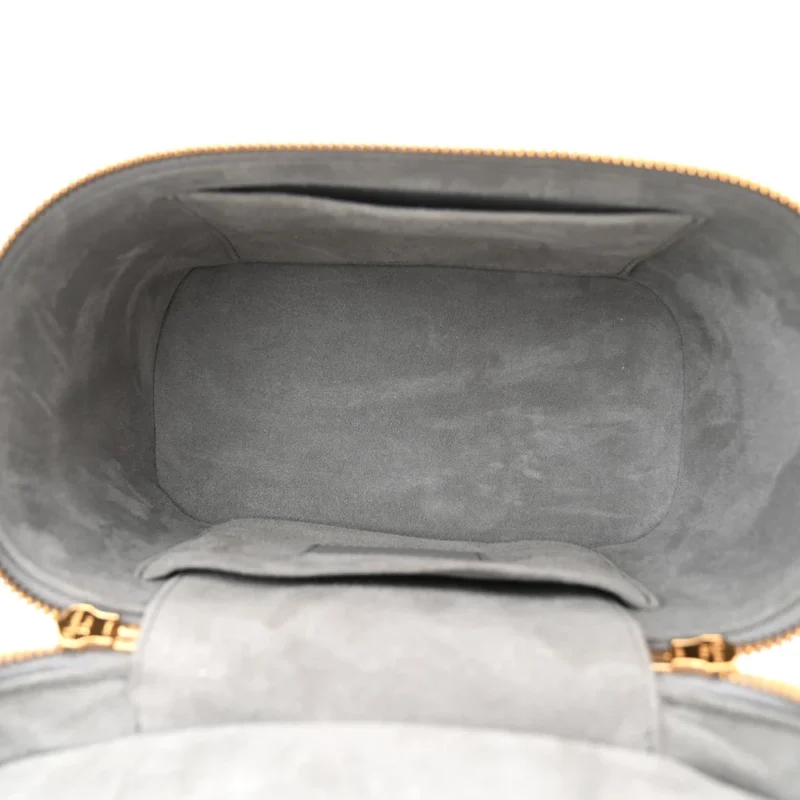 DIOR SMALL DIORTRAVEL VANITY CASE GREY CANNAGE LAMBSKIN LEATHER GOLD HARDWARE - Image 7