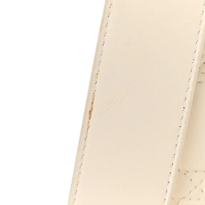 DIOR SMALL MY ABCDIOR LADY DIOR WHITE CANNAGE LAMBSKIN LEATHER GOLD HARDWARE - Image 10