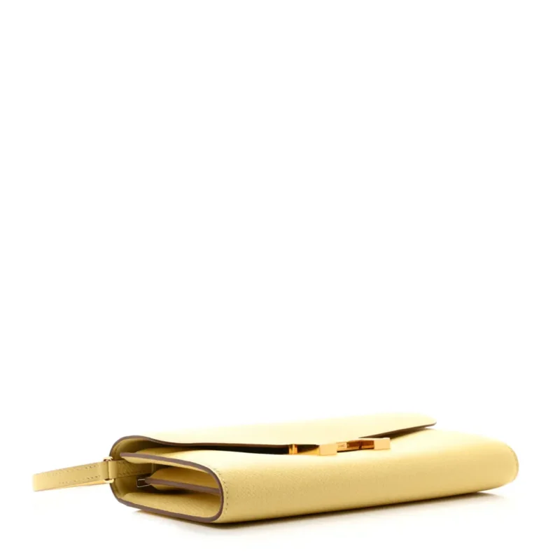 HERM??S CONSTANCE 18 LONG WALLET TO GO EPSOM JAUNE POUSSIN EPSOM LEATHER GOLD HARDWARE - Image 6