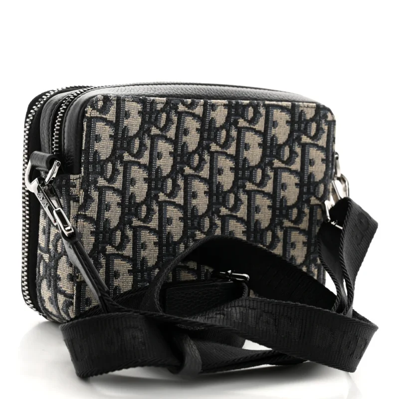 DIOR SMALL SADDLE MESSENGER POUCH BLUE OBLIQUE CANVAS SILVER HARDWARE - Image 3