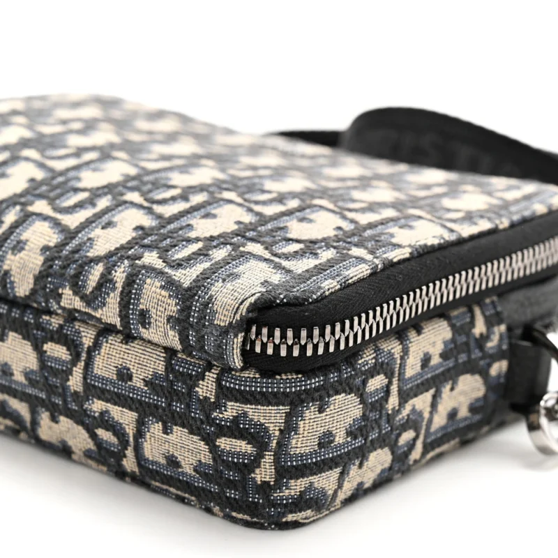 DIOR SMALL SADDLE MESSENGER POUCH BLUE OBLIQUE CANVAS SILVER HARDWARE - Image 5