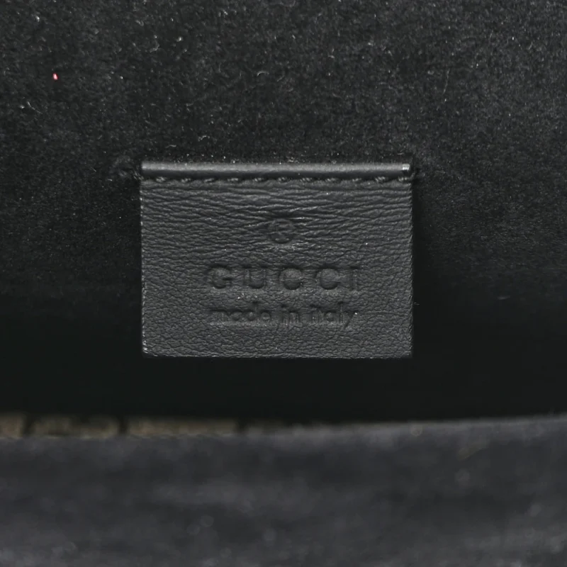 GUCCI MINI DIONYSUS SHOULDER BAG BLACK GG SUPREME MONOGRAM CANVAS AGED SILVER HARDWARE - Image 2