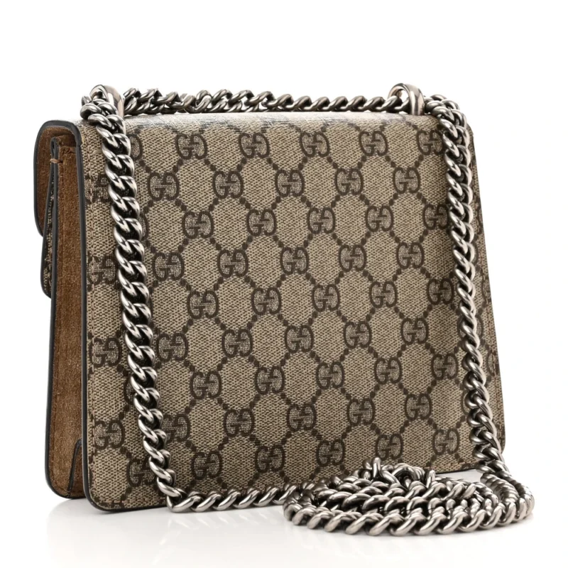 GUCCI MINI DIONYSUS SHOULDER BAG TAUPE GG SUPREME MONOGRAM CANVAS AGED SILVER HARDWARE - Image 3